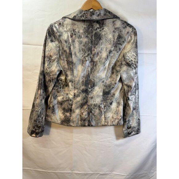 christina v Iridescent snakeskin print blazer with long sleeves, three button cl - Picture 7 of 10